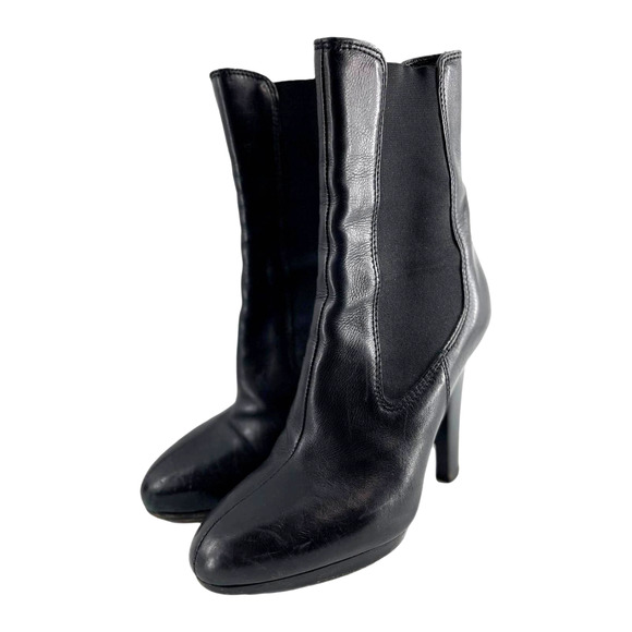 Miu Miu Black Platform Heeled Bootie European Size 36 EUC - Picture 2 of 12